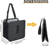 A diagram showing the dimensions and foldable nature of a car trash can. Produktbild-Vorschau