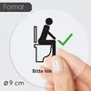 iSecur Aufkleber Toilette WC hinsetzen I Ø 9 cm matt Produktbild-Vorschau 2