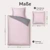 Davos Janine Biber Bettwäsche 2tlg grau rosa 65101-01| Produktbild-Vorschau 3