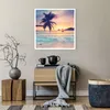 Poster - Poster ohne Rahmen - Meer Strand Palme - 60x60 cm Produktbild-Vorschau 6