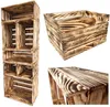 A set of wooden crates, some stacked vertically and one shown individually. Produktbild-Vorschau