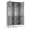AX LIVING Vitrinen Schrank Irelis 105 cm Grau Schwarz Produktbild-Vorschau 2