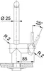 A technical drawing of a faucet with dimensions and angles indicated. Náhľad obrázku produktu
