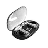 A pair of black wireless earbuds with silver accents and a charging case with a transparent lid, displayed against a white background. Náhľad obrázku produktu