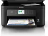 A black Epson Expression XP-5200 inkjet printer is shown from the front, with a document partially ejected from the paper tray. Náhled obrázku produktu