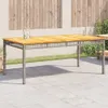 Gartentisch Grau 180x90x75 cm Poly Rattan Akazienholz Produktbild-Vorschau 2