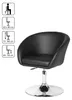 Amstyle Lift Design Drehsessel Sessel Leder Optik schwarz; Produktbild-Vorschau 24