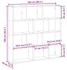 vidaXL Étagère cube 12 compartiments Chêne Sonoma Matériau Voir les images du produit 8