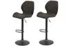 2er Set Barhocker Sonja - Mikrofaser Braun m.Rautensteppung Produktbild-Vorschau 1