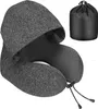Reisekissen Memory Foam,Reisekissen mit Haube,Bequemes Produktbild-Vorschau 1