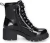 A studio shot of a black patent leather boot. Produktbild-Vorschau