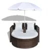 vidaXL Gartenbett mit Sonnenschirm Braun Poly Rattan Produktbild-Vorschau 11