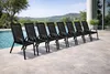 8 Stück Garten Stapelstuhl Farbe Anthrazit - Schwarz Metall - Textil Produktbild-Vorschau