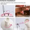 Collage of instructions for installing and using a yarn winder. Produktbild-Vorschau