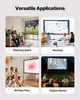 A collage of four images showing different applications of a projector screen: watching sports, a business meeting, a birthday party, and an outdoor movie night. Voir les images du produit