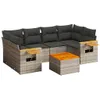 Modulares 7-teiliges Garten-Lounge-Set, Poly Rattan Grau, Produktbild-Vorschau 1