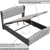 Letto imbottito 160x200cm con rete a doghe, letto a molle Anteprima dell’immagine prodotto 5