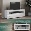 SONNI Lowboard Armoires TV Blanc brillant avec éclairage Voir les images du produit 4