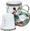 Keramik Teetasse mit Deckel + Sieb für Losen Tee mit Produktbild-Vorschau 3