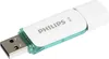 A white Philips USB flash drive with a green translucent accent. Náhled obrázku produktu