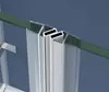 A close-up view of the corner joint of a shower enclosure, showing the aluminum frame and glass panels. Produktbild-Vorschau