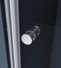 A close-up of a shower door handle on a dark glass shower door. Produktbild-Vorschau