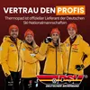 Four athletes in yellow ski jackets and red hats pose for a photo. Anteprima dell’immagine prodotto