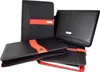 A collection of black and red conference folders arranged on a white background. Voir les images du produit