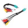 Two sets of AV cables with RCA connectors and 3.5mm/2.5mm jacks on a white background. Anteprima dell’immagine prodotto