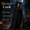 Umhang Schwarz 140 cm mit Kapuze für Vampir, Hexe, Produktbild-Vorschau 6