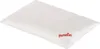 A white pillow with a red logo on it, set against a white background. Produktbild-Vorschau