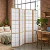 Homestyle4u Paravent Raumteiler 4 teilig Indoor Holz Natur Produktbild-Vorschau 1