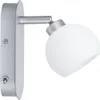 A silver wall lamp with a white globe shade is shown against a white background. Náhľad obrázku produktu