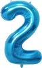 Balon foliowy nr 2, ok. 80 cm, niebieski, do napełniania Podgląd zdjęcia produktu 1