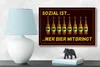 Holzschild Alkohol 18x12cm sozial ist wer Bier mitbringt Produktbild-Vorschau 5