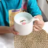 1 kus 3D keramický hrnek s motivem telete, bílý - ruční Náhled obrázku produktu 5