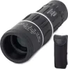 A black monocular telescope is shown with a black carrying case next to it. Voir les images du produit