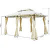 A diagram of a beige gazebo with dimensions indicated. Produktbild-Vorschau