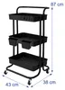 Carrello Relaxdays, 3 ripiani, carrello multiuso, per Anteprima dell’immagine prodotto 4