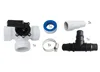 A collection of plumbing fittings and accessories for a solar system or heat pump. Produktbild-Vorschau