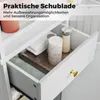 A close-up view of an open drawer in a white cabinet, showing organized items like towels and containers. Anteprima dell’immagine prodotto