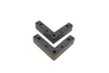 Two black L-shaped furniture feet are shown against a white background. Produktbild-Vorschau