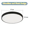 A diagram showing the dimensions of a round LED ceiling light. Produktbild-Vorschau