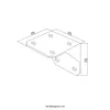 A technical drawing of a metal bracket with dimensions indicated. Produktbild-Vorschau