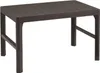 A brown rattan-style garden table on a white background. Anteprima dell’immagine prodotto