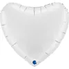ABC36 Uni Herz 91 cm ø | Weiß Satin Produktbild-Vorschau 1