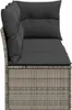 vidaXL Gartensofa mit Kissen 3-Sitzer Grau Poly Rattan Produktbild-Vorschau 5