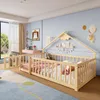 Merax Lit d'enfant 90x190 cm, Lit plat avec barre de Voir les images du produit 8