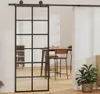 vidaXL Porta scorrevole ESG in vetro e alluminio 76x205 cm Anteprima dell’immagine prodotto 8