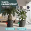 XXL Pflanzkübel „Millennium“ Ø59xH49 cm - 80L - Anthrazit - Produktbild-Vorschau 3